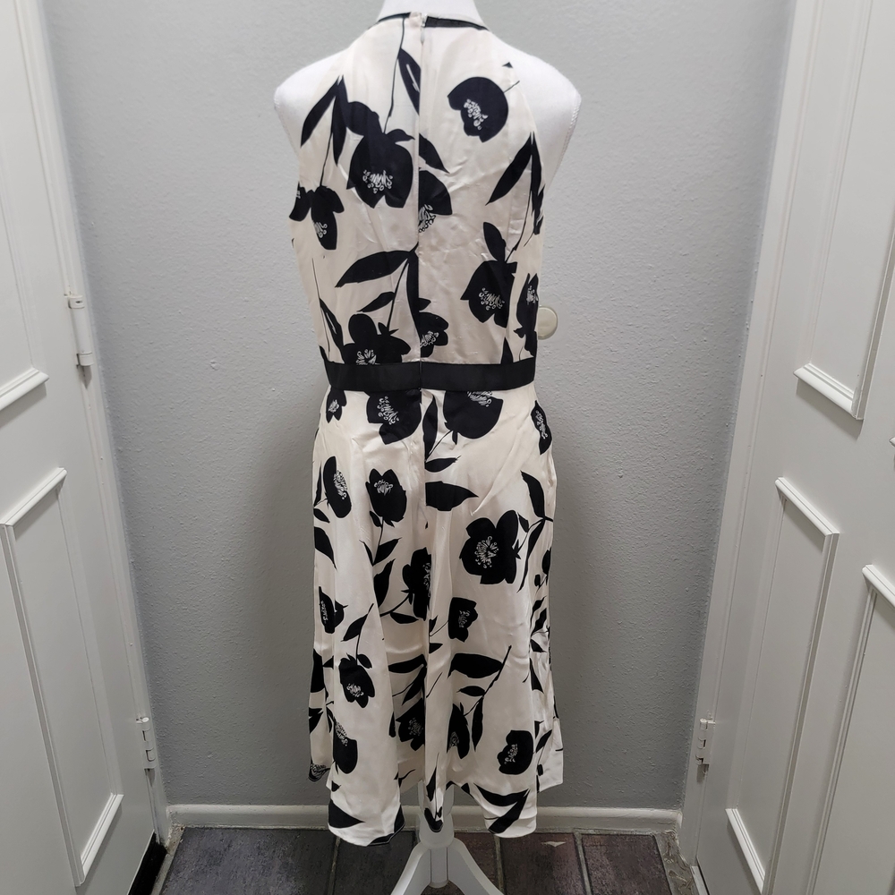 Ann Taylor White Midi Dress with Black Floral Print - Picture 5 of 7